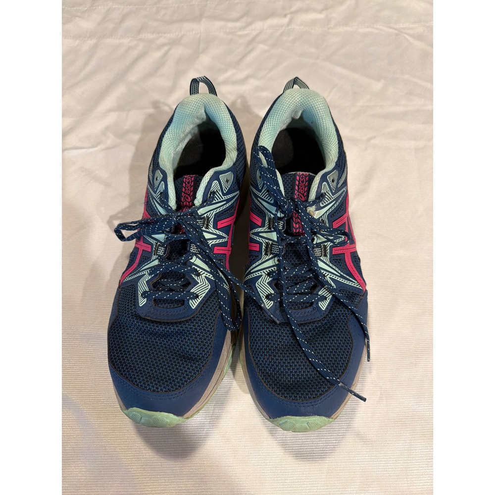 Asics Gel Venture 8 Womens 11 Wide Trail Running Shoes Navy Pink 1012B231